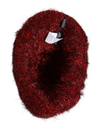 Red Viscose Tinsel Wide Brim Bucket Hat