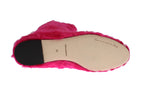 Flache Stiefel aus rosafarbenem Lammfell-Leder