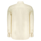 Beige Cotton Men Shirt