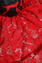 Rot Schwarz Spitze Tüll Baumwolle Baseball Cap
