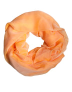 Orangener Rechteck-Wickelschal aus Seide