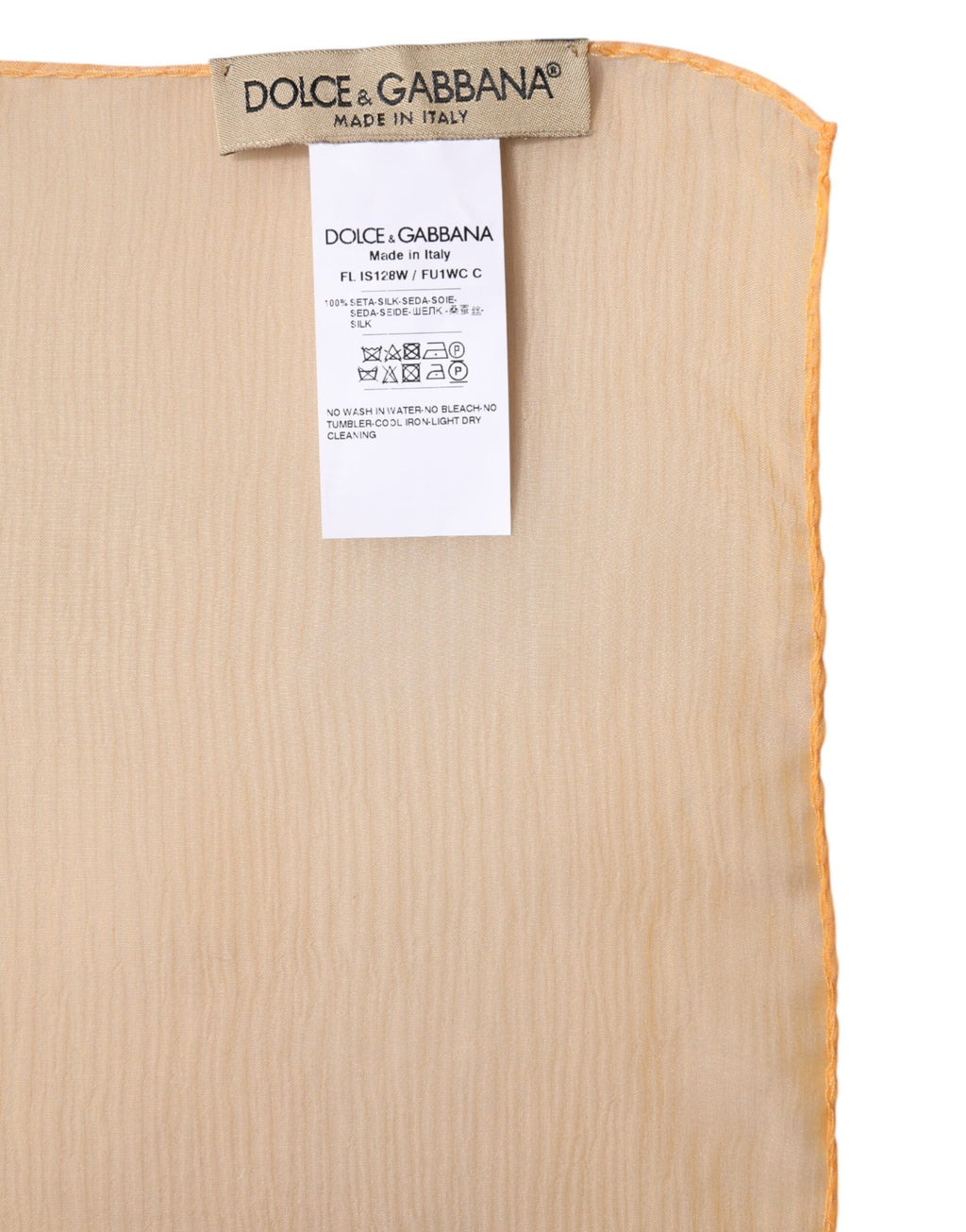 Orangener Rechteck-Wickelschal aus Seide