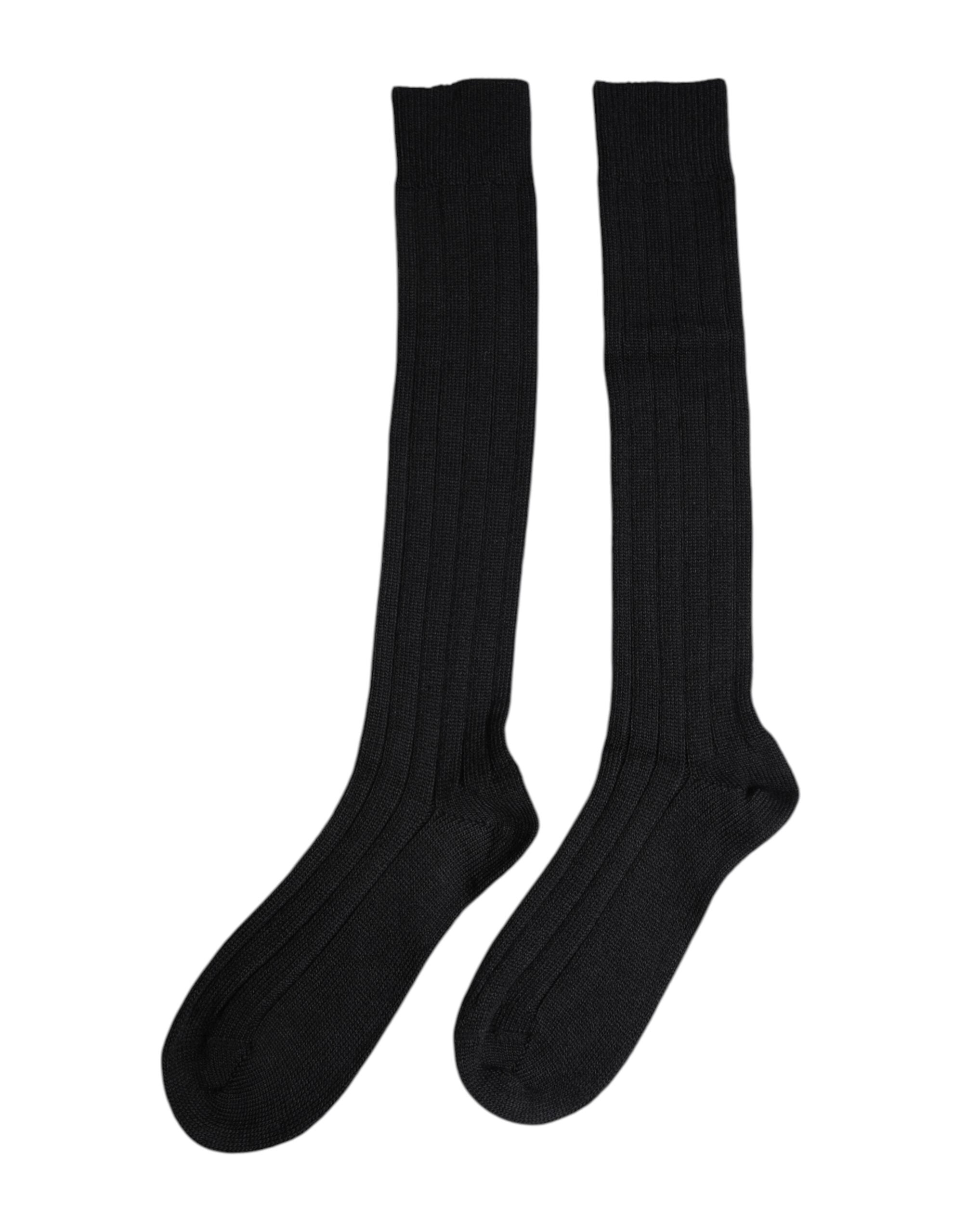 Schwarze DG-Socken über die Wade mit Logo-Print