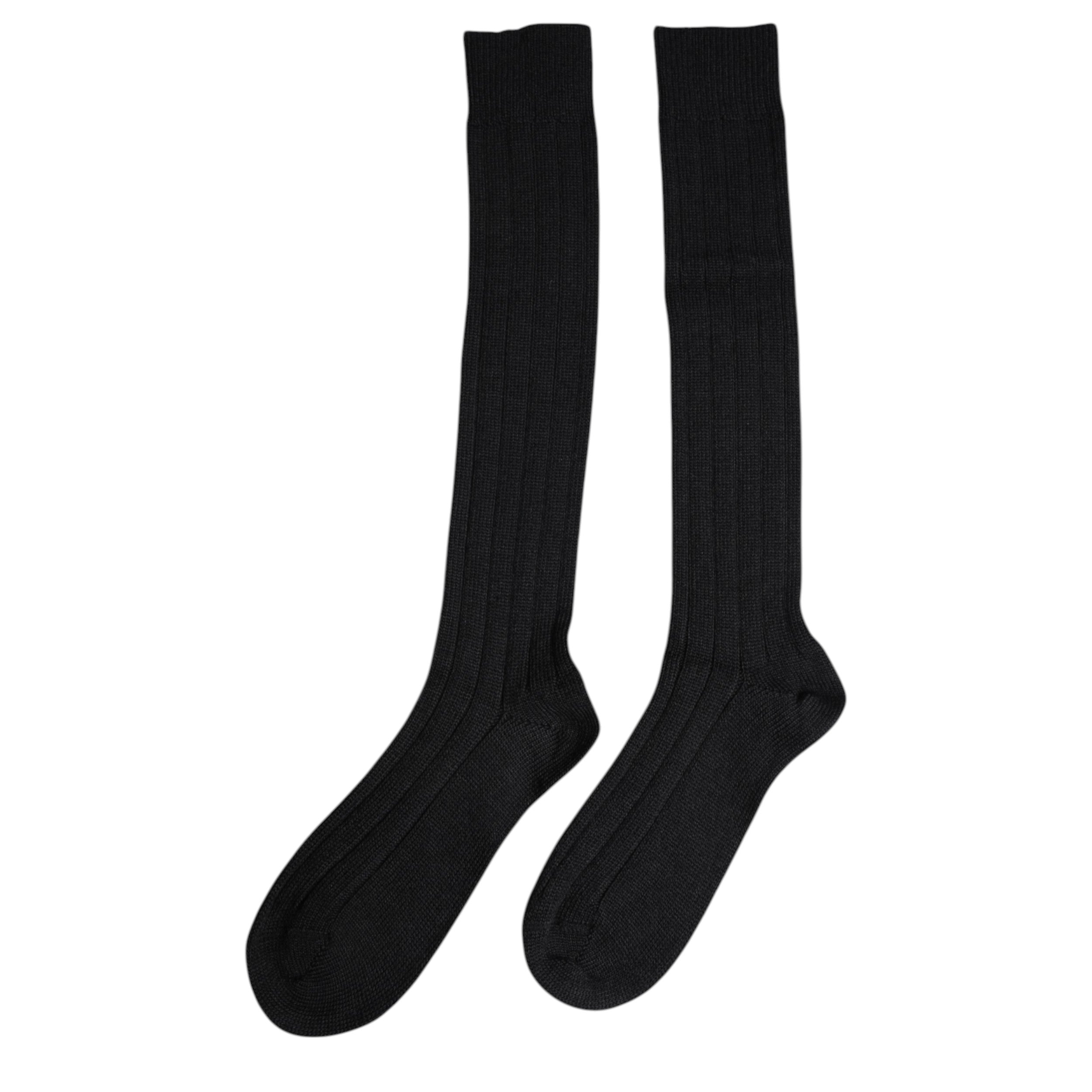 Schwarze DG-Socken über die Wade mit Logo-Print