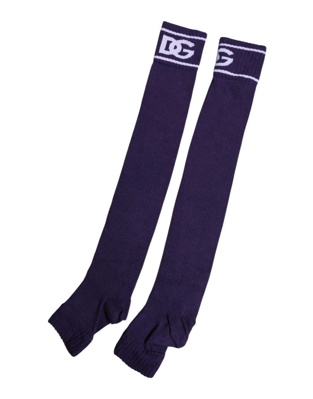 Lila Baumwoll-DG-Logo-Print Zehenfreie Socken