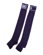 Lila Baumwoll-DG-Logo-Print Zehenfreie Socken