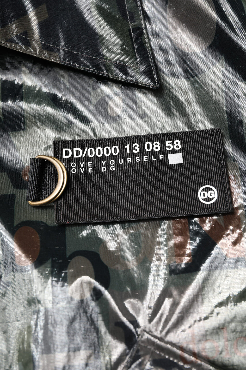 Grüne Bomberjacke mit durchgehendem Reißverschluss und DG-Logo-Print