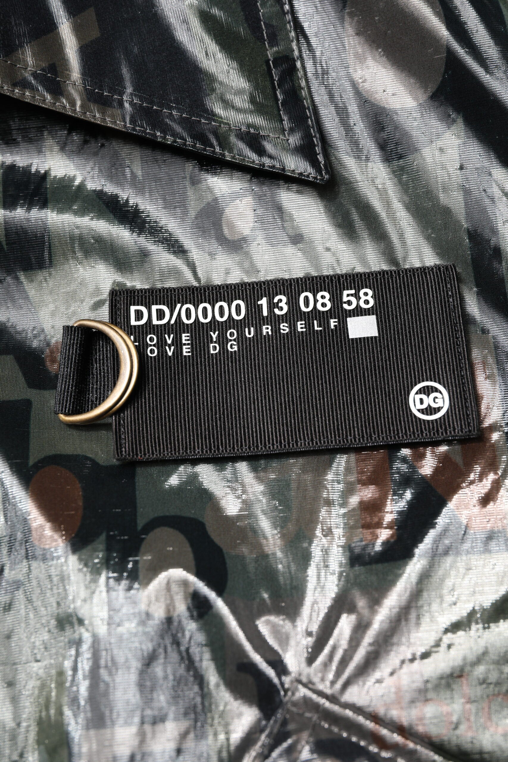 Grüne Bomberjacke mit durchgehendem Reißverschluss und DG-Logo-Print