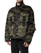 Multicolor Camouflage Baumwoll-Bomberjacke