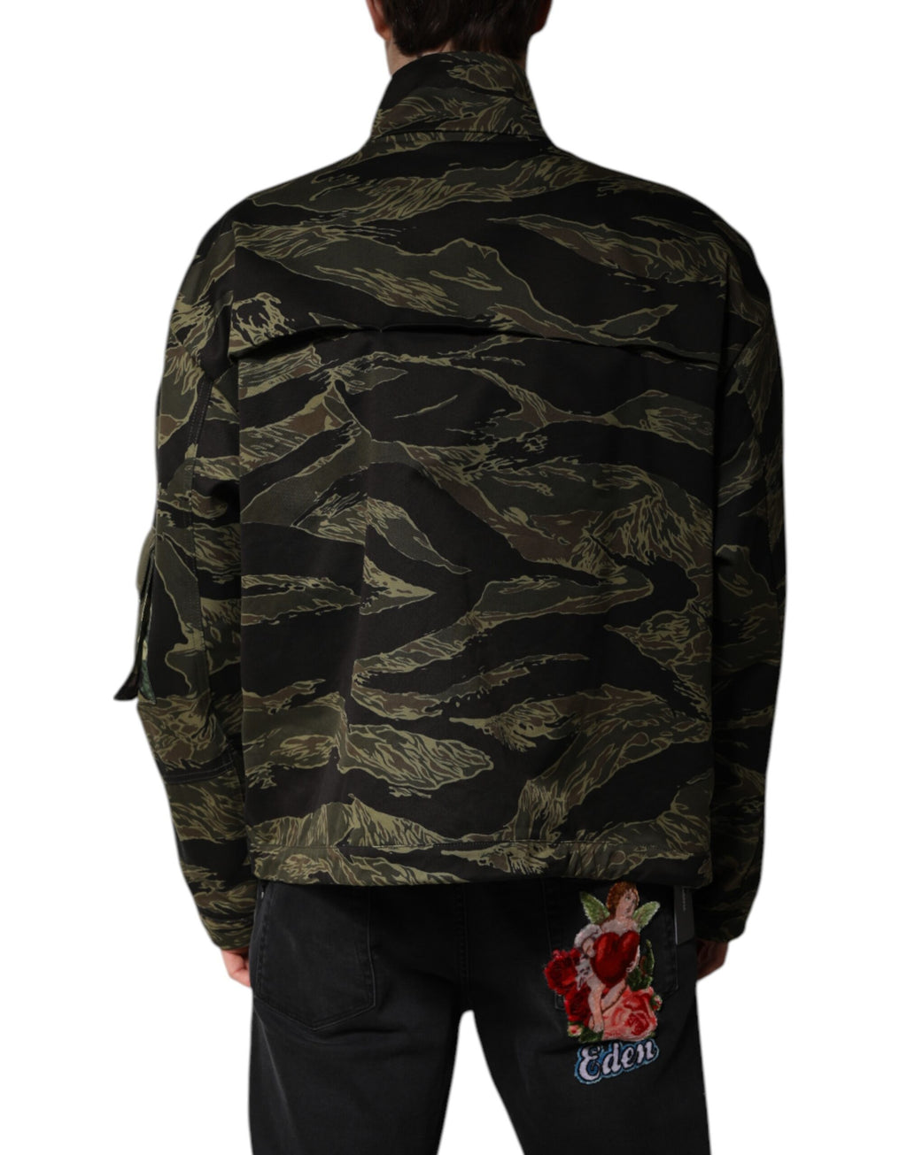Multicolor Camouflage Baumwoll-Bomberjacke