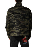Multicolor Camouflage Baumwoll-Bomberjacke