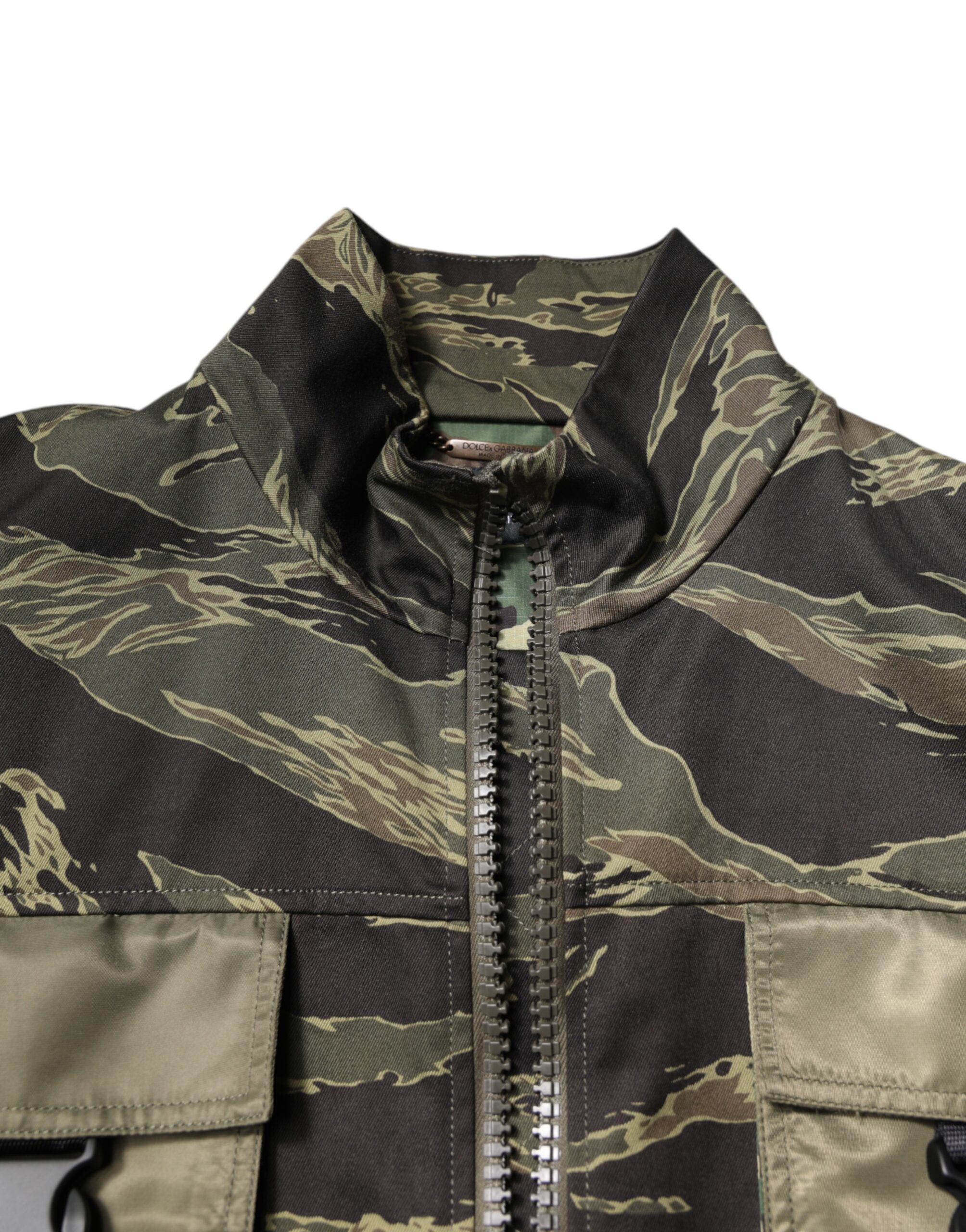 Multicolor Camouflage Baumwoll-Bomberjacke