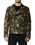 Bikerjacke aus Nylon mit Camouflage-Muster in Multicolor