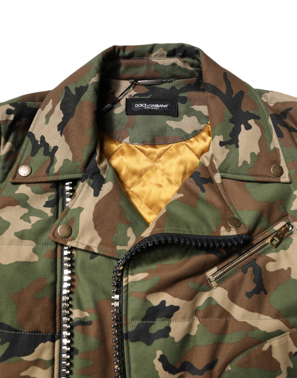 Bikerjacke aus Nylon mit Camouflage-Muster in Multicolor