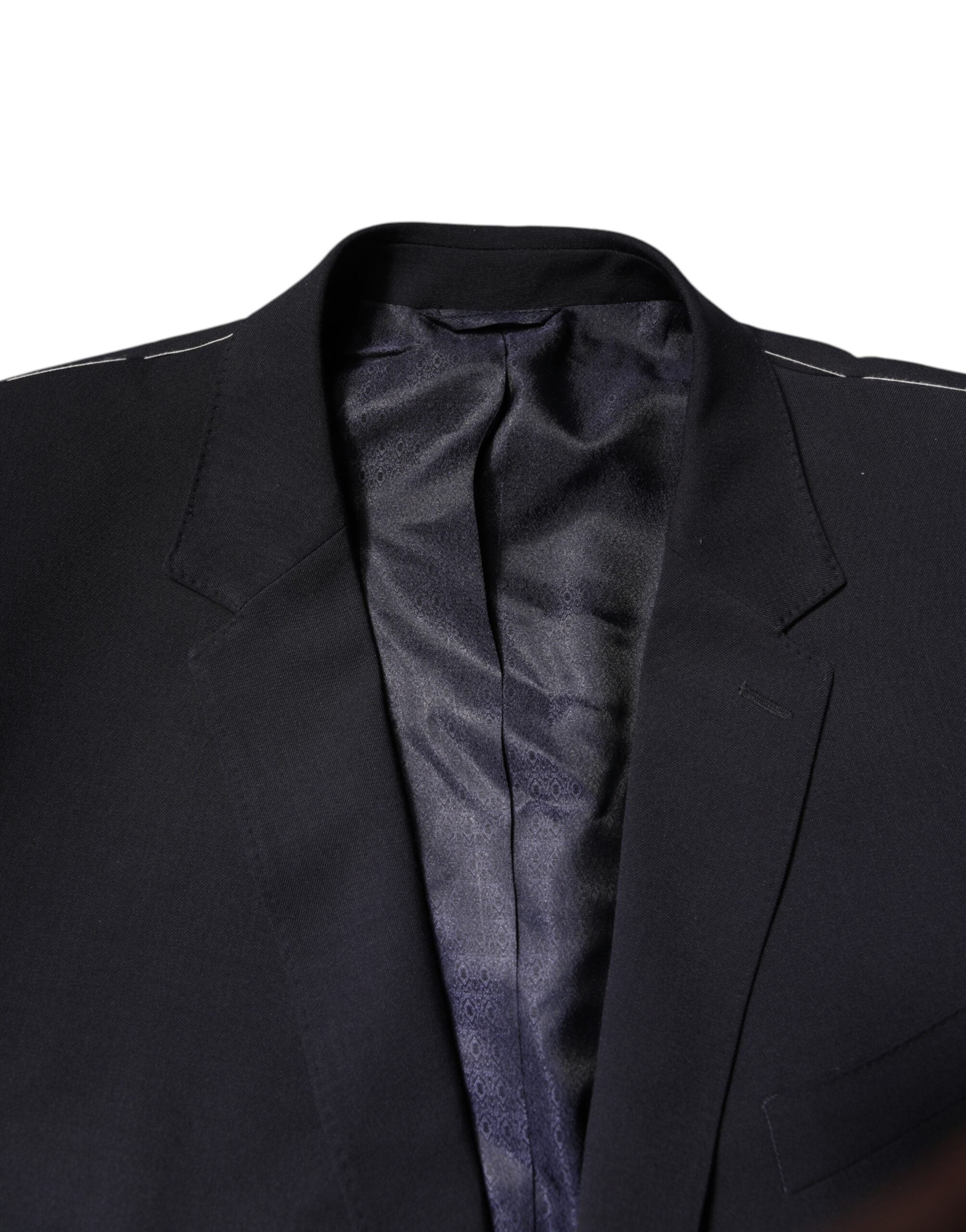 Dunkelblauer, einreihiger Wollblazer