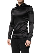 Black Silk Turtleneck Men's Pullover Sweater