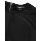 Schwarzes Viskose-Langarmshirt