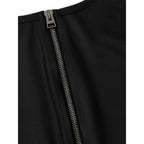 Schwarzes Viskose-Langarmshirt