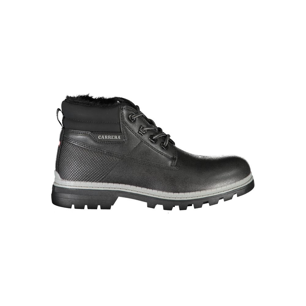 Black Polyurethane Women's Ankle Boot