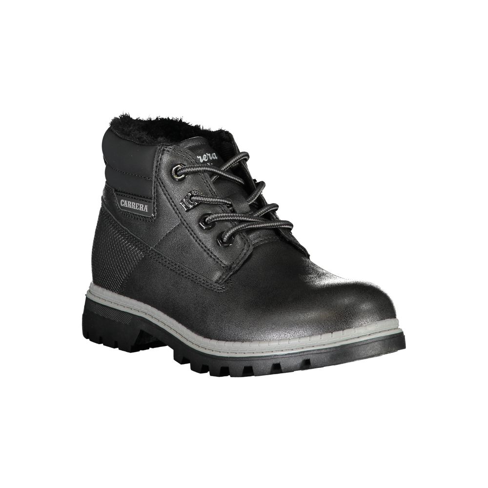 Black Polyurethane Women's Ankle Boot