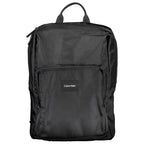 Black Polyester Men Backpack
