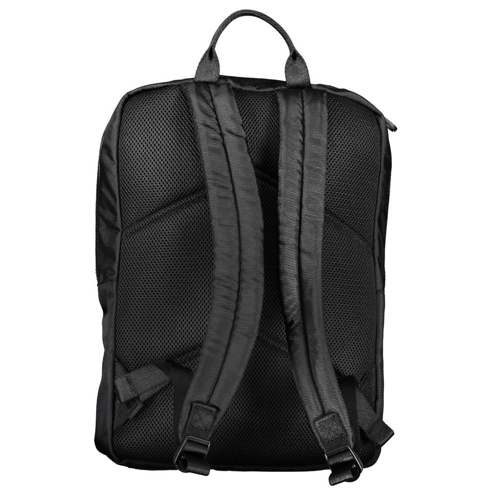 Black Polyester Men Backpack