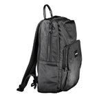 Black Polyester Men Backpack