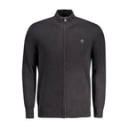 Herren-Cardigan aus schwarzer Bio-Baumwolle