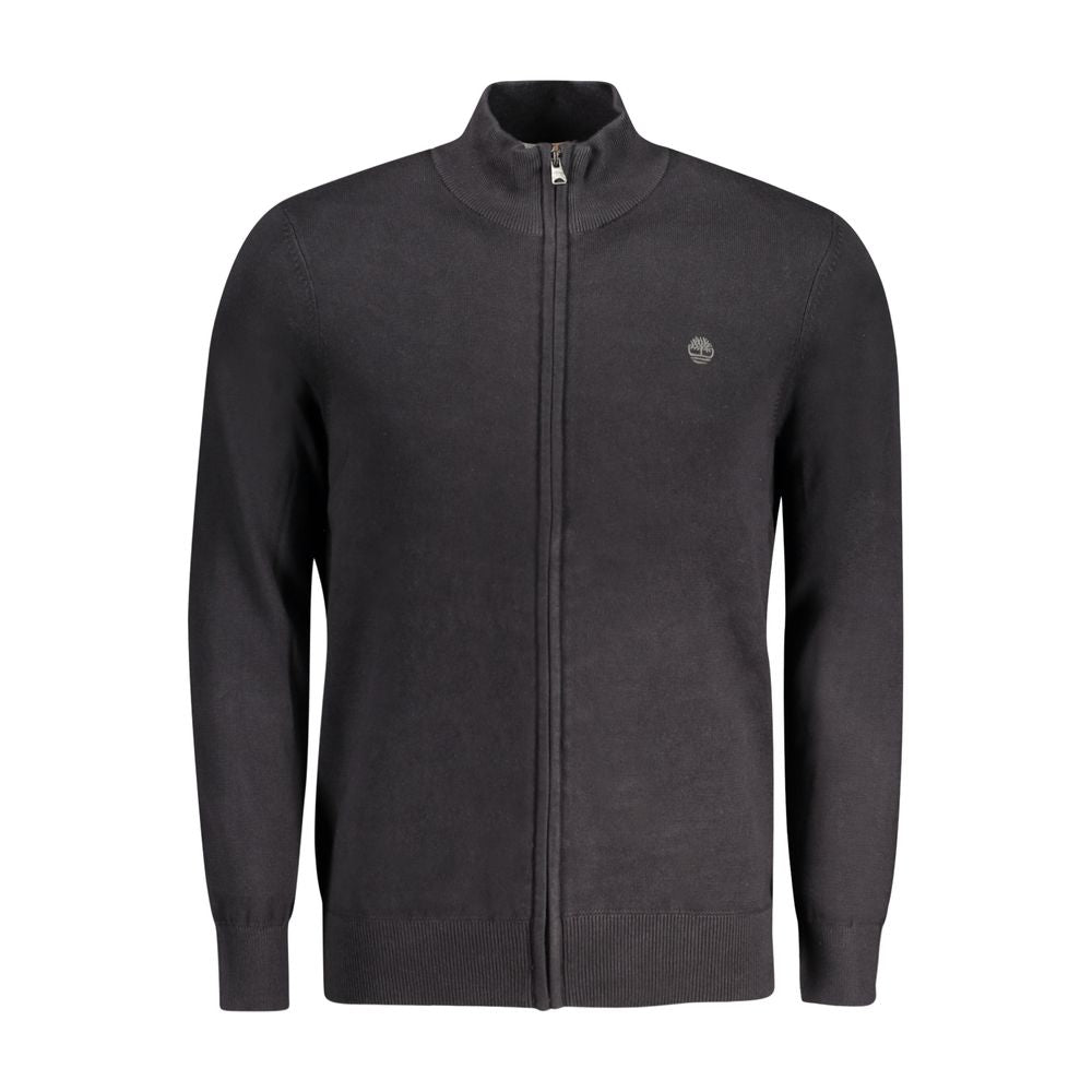 Herren-Cardigan aus schwarzer Bio-Baumwolle