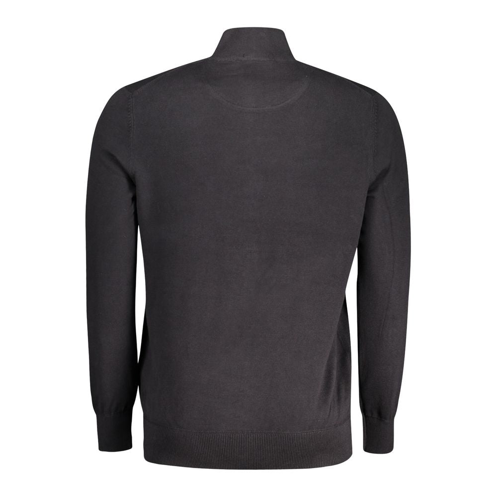 Herren-Cardigan aus schwarzer Bio-Baumwolle
