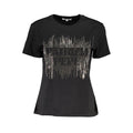 Schwarzes Damen-T-Shirt aus Baumwolle