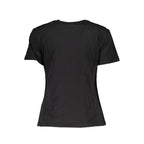 Schwarzes Damen-T-Shirt aus Baumwolle