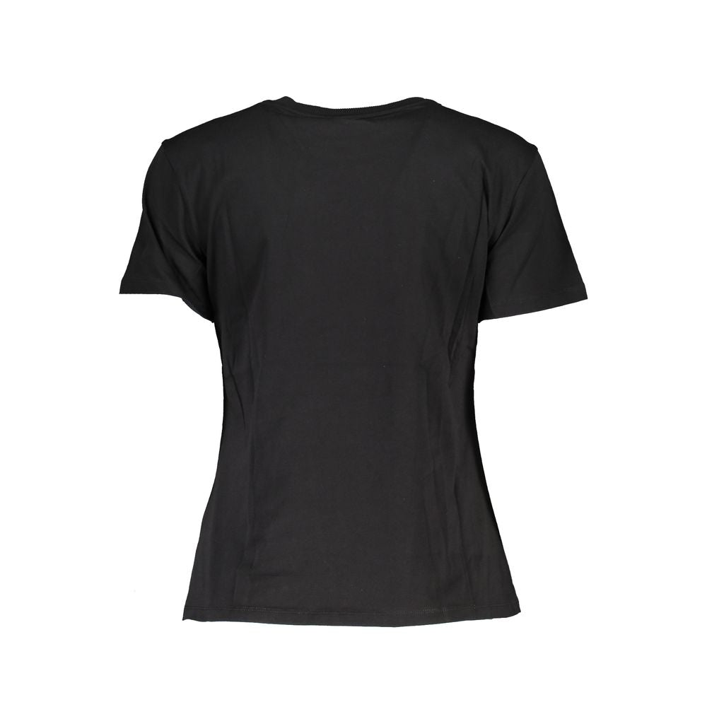 Schwarzes Damen-T-Shirt aus Baumwolle
