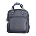 Blue Polyurethane Women's Backpack