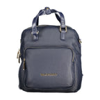 Blue Polyurethane Women's Backpack