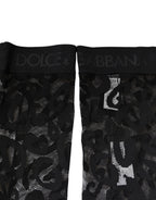 Black Floral Lace Cotton Stretch Stockings Socks
