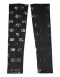 Schwarze Ärmelstulpen aus Wolle mit Stretch und DG-Logo-Monogramm