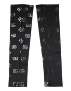 Schwarze Ärmelstulpen aus Wolle mit Stretch und DG-Logo-Monogramm