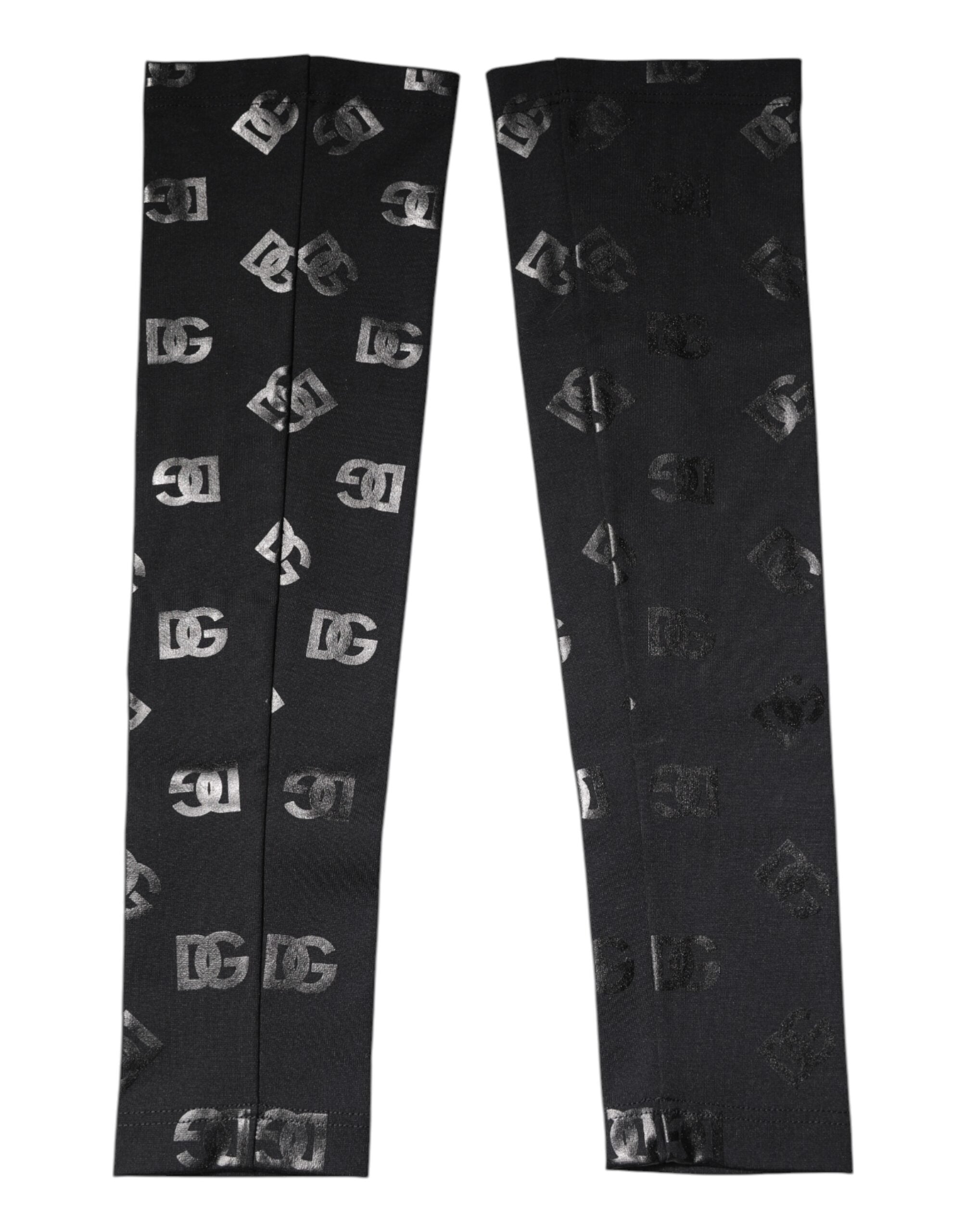 Schwarze Ärmelstulpen aus Wolle mit Stretch und DG-Logo-Monogramm