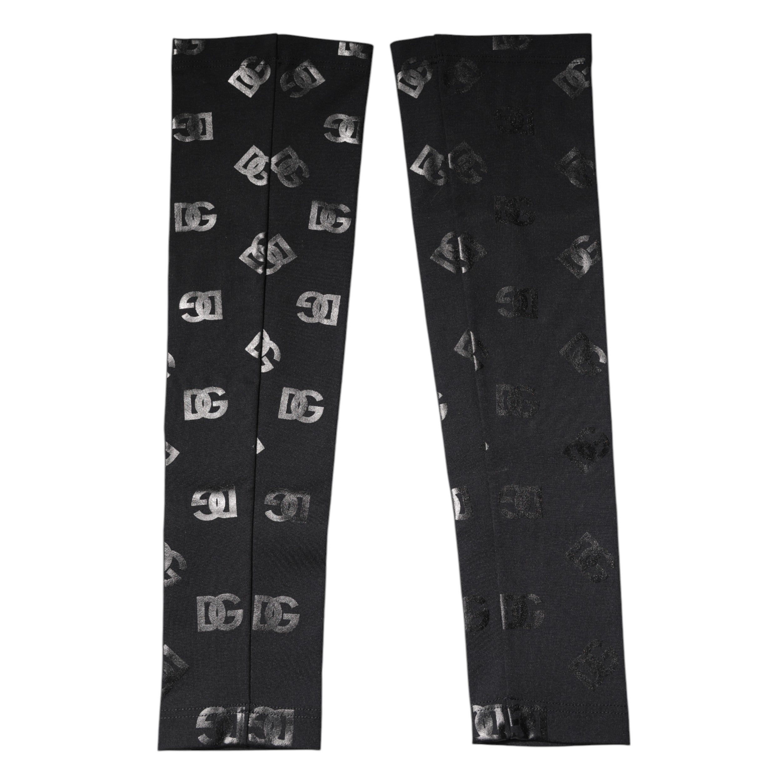 Schwarze Ärmelstulpen aus Wolle mit Stretch und DG-Logo-Monogramm