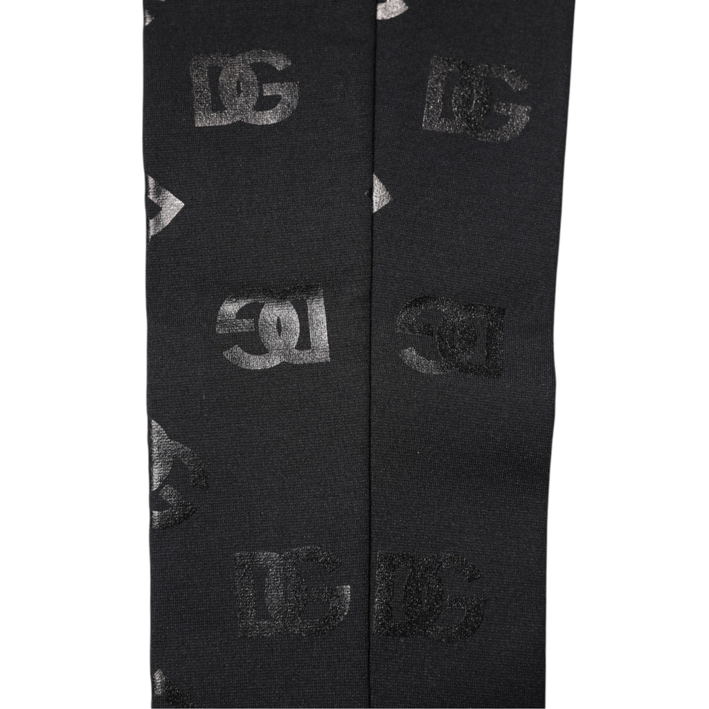 Schwarze Ärmelstulpen aus Wolle mit Stretch und DG-Logo-Monogramm