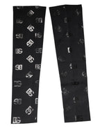 Schwarze Ärmelstulpen aus Wolle mit Stretch und DG-Logo-Monogramm