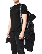 Black Nylon Full Zip Hooded Parka Jacket