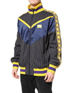 Bomberjacke mit durchgehendem Reißverschluss und schwarzem Streifenlogo