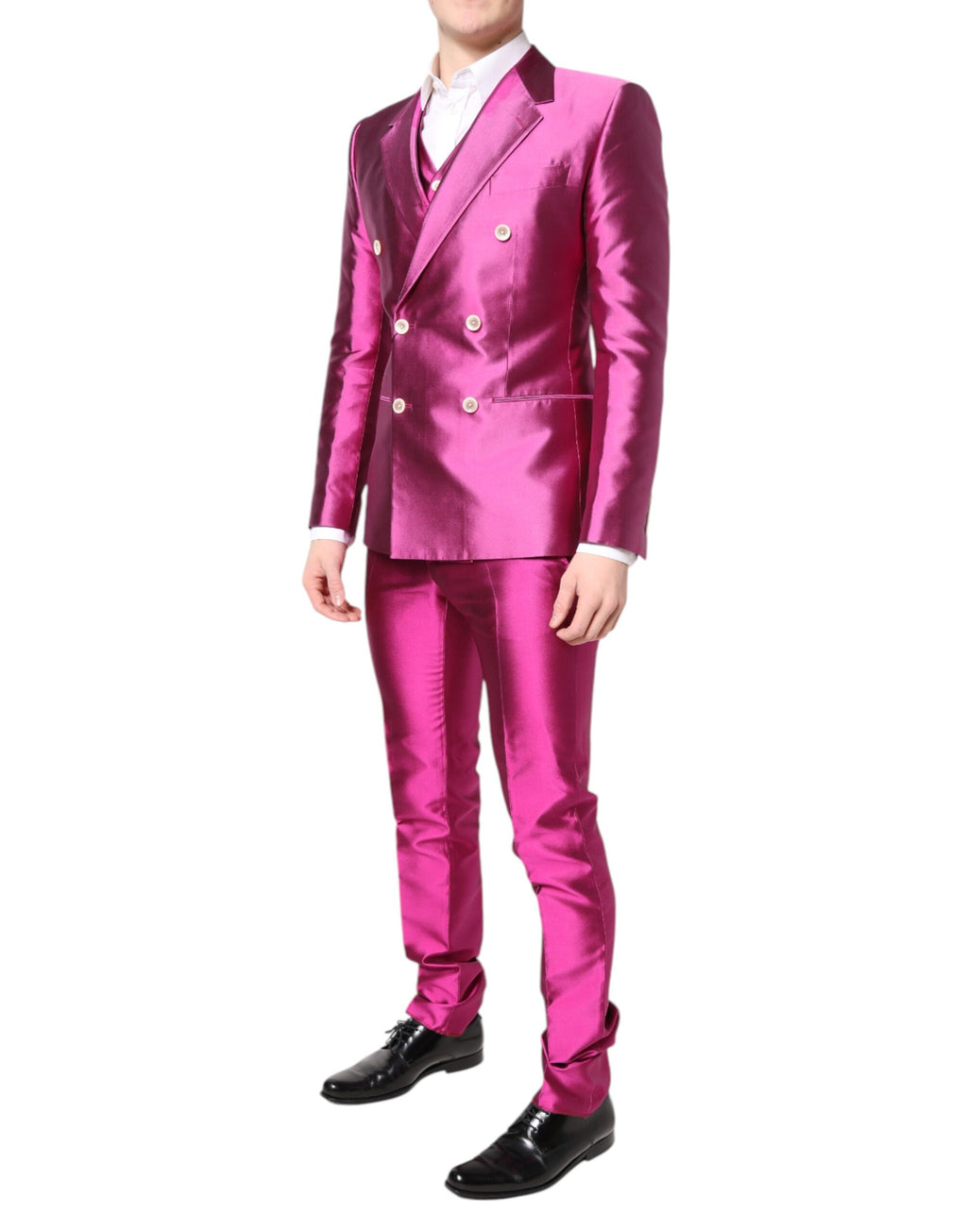 Pink SICILIA zweireihiger dreiteiliger Anzug