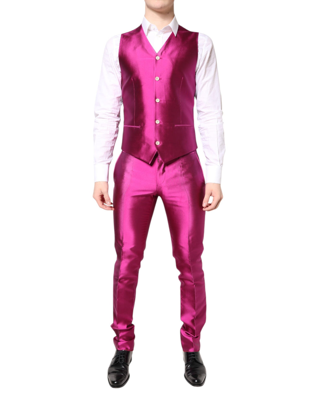 Pink SICILIA zweireihiger dreiteiliger Anzug