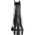 Black Leather Women Ankle Boot