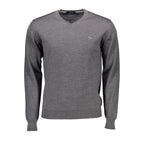 Grauer Herrenpullover aus Wolle