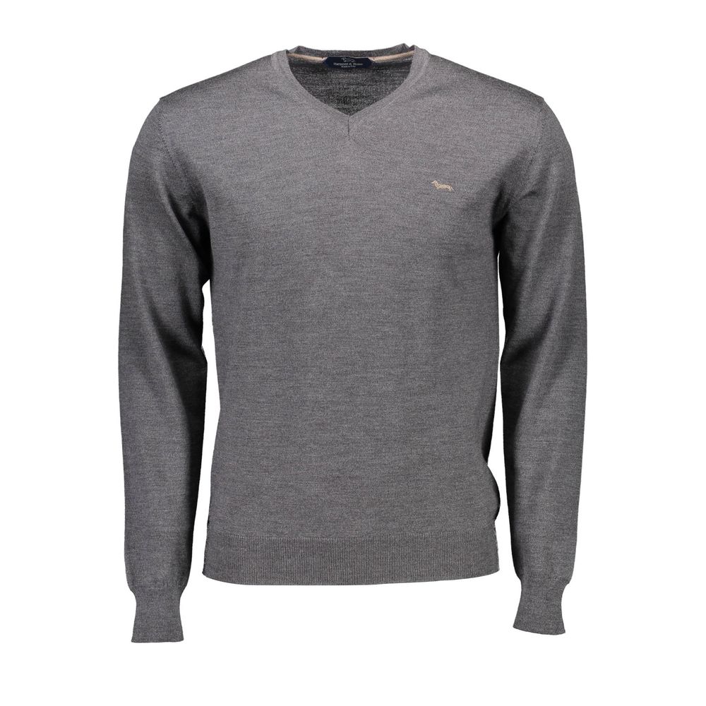 Grauer Herrenpullover aus Wolle