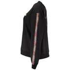 Black Cotton Women Sweatshirt